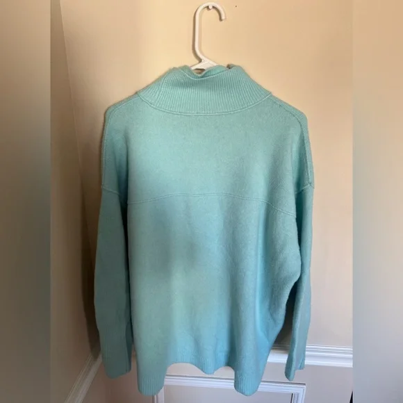 Free People Sky Blue Wool Blend Afterglow Mock Neck Pullover Sweater Size Small - Picture 7 of 8
